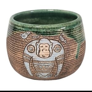 Rustic Studio Art Pottery Ribbed  Earth Tones Textured Collectible Giftable Mug